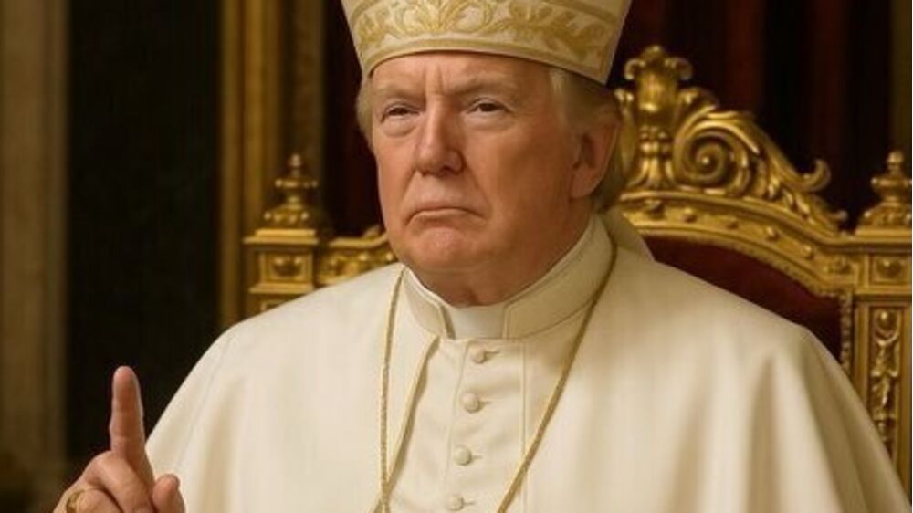 Donald Trump vestido de Papa