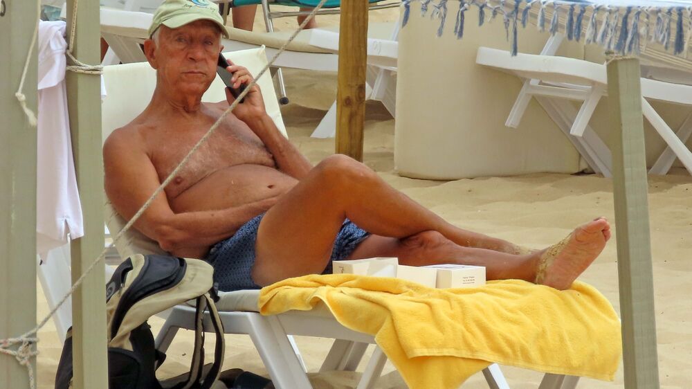 Marcelo Rebelo de Sousa na praia