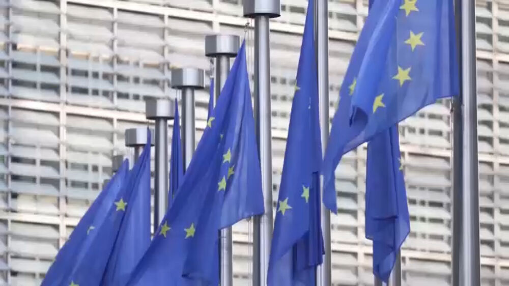 Bandeiras da União Europeia em Bruxelas