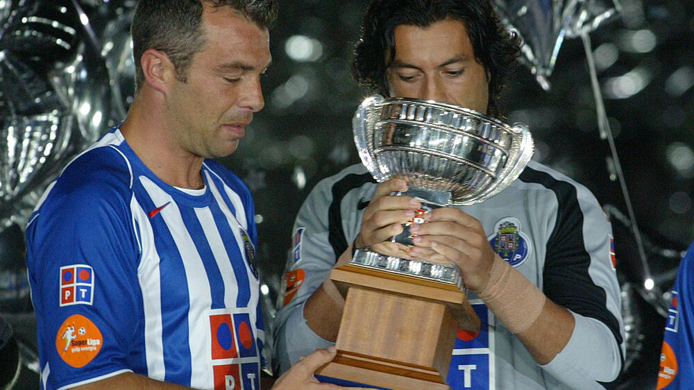 Jorge Costa com Vítor Baía