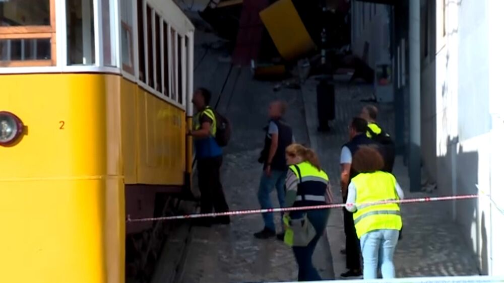 Cabo do Elevador da Glória cede no ponto de fixação