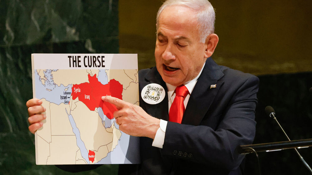 Netanyahu discursa na ONU sobre o 'The Curse' (Síria, Iraque, Irão, Houthis) e o ataque do Hamas