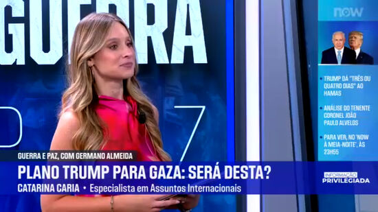 
'Se o Hamas não concordar com o acordo, este ‘jogo’ terminará a mal”: Catarina Caria diz que plano de Trump na Faixa de Gaza é “um ultimato” 