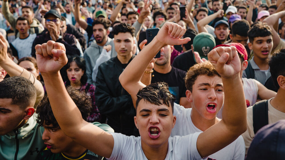 Protestos em Marrocos