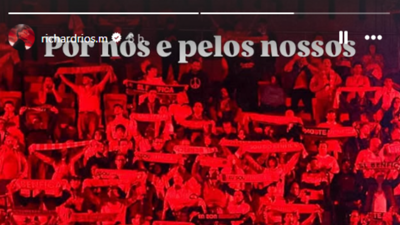 Os stories de Richard Ríos após o Benfica-Casa Pia