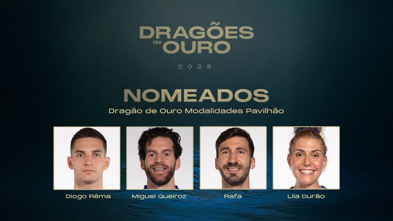 Os quatro candidatos a receber Dragão de Ouro na categoria Modalidades de Pavilhão