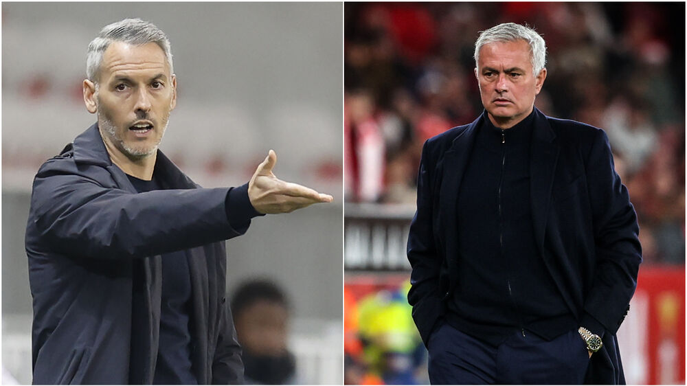 Carlos Vicens (à esquerda) e José Mourinho (à direita)
