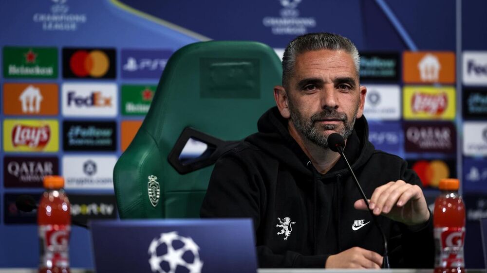 Ruben Amorim em conferência antes do jogo do Sporting contra o PSG