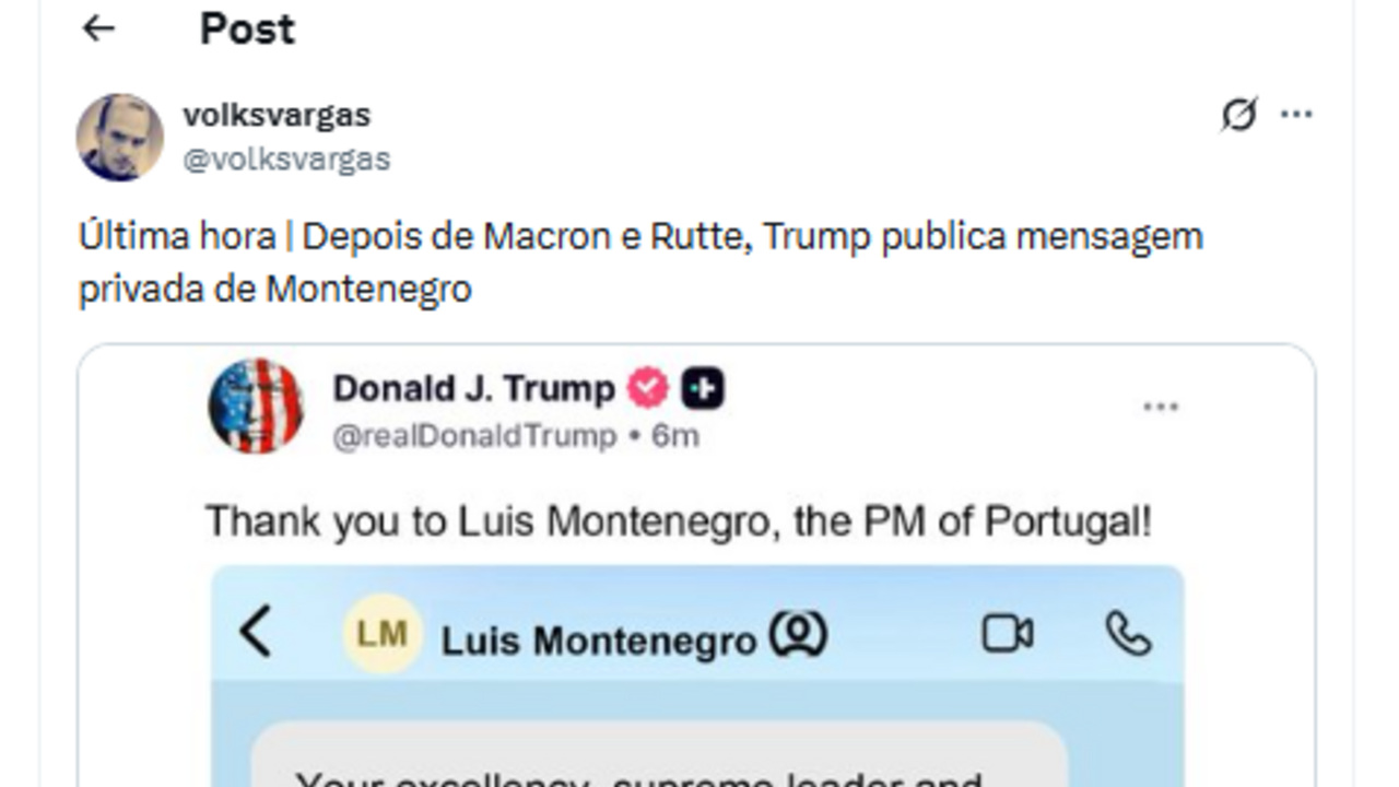 Trump agradece a Luís Montenegro e demonstra interesse nos Açores
