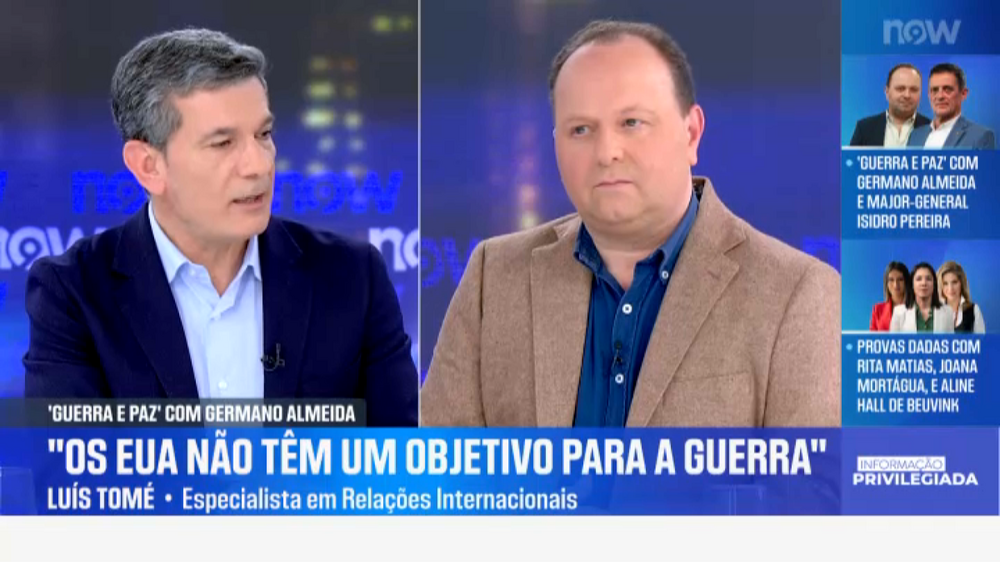 “Estados Unidos não têm um objetivo” no conflito no Irão, diz Luís Tomé 