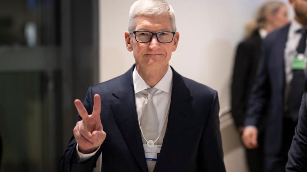 Tim Cook, CEO da Apple, no Fórum Económico Mundial de Davos