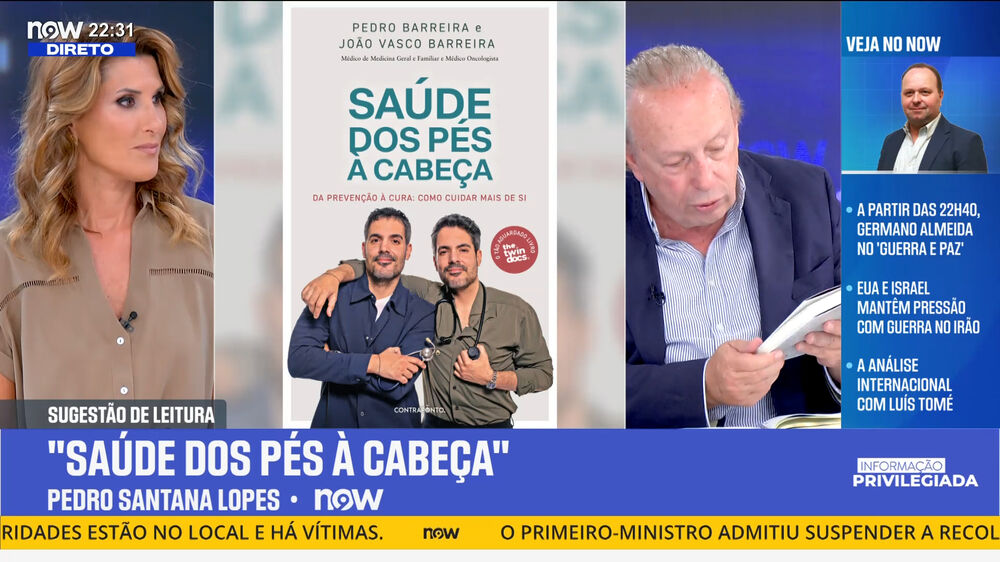 Livro da semana de Pedro Santana Lopes: “Saúde dos Pés à Cabeça”, de Pedro Barreira e João Vasco Barreira 