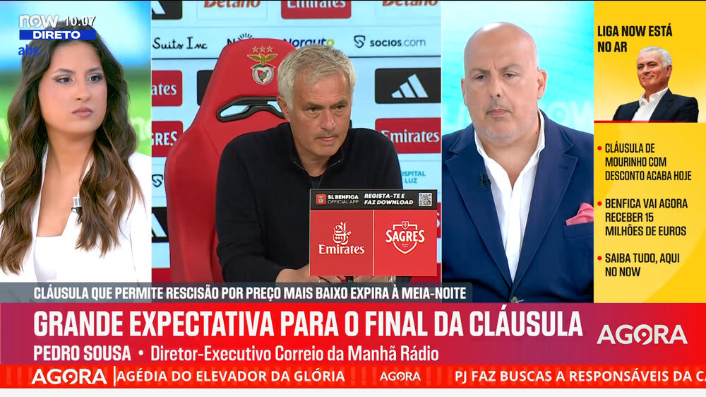 «Proposta do Benfica a Mourinho é de renovação por 3 temporadas. O valor completamente pornográfico»